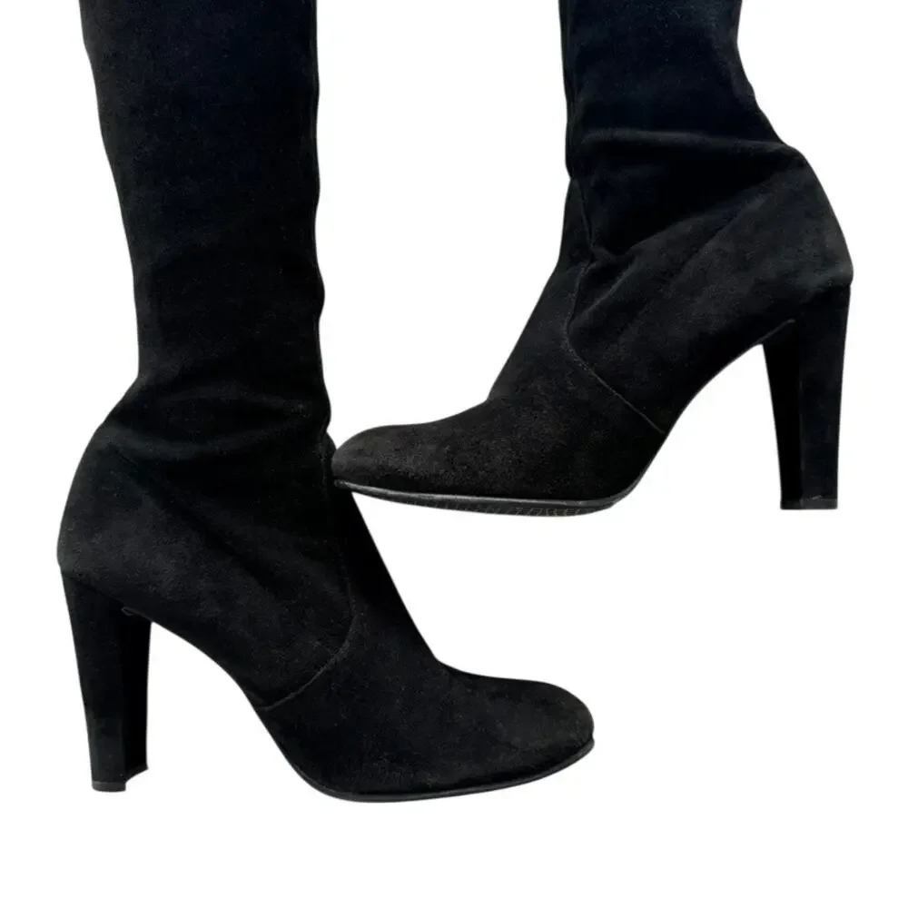 Stuart Weitzman Black Over the Knee Stretch Suede Heel Boot Sz 7.5 4